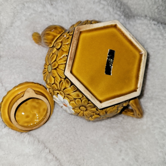 Antique Vintage Mid-Century Fred Robert's Raised Daisy Tea Pot Made In Japan - Picture 8 of 10